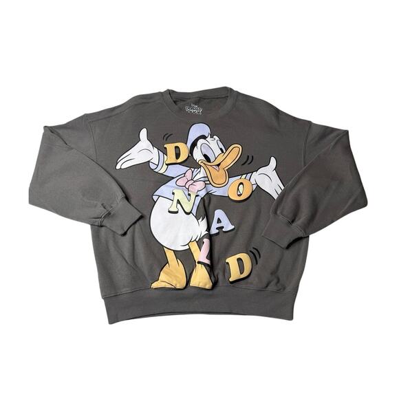 Disney Sweaters - Disney Donald Duck 90th Anniversary Gray Sweater Size M Double Sided